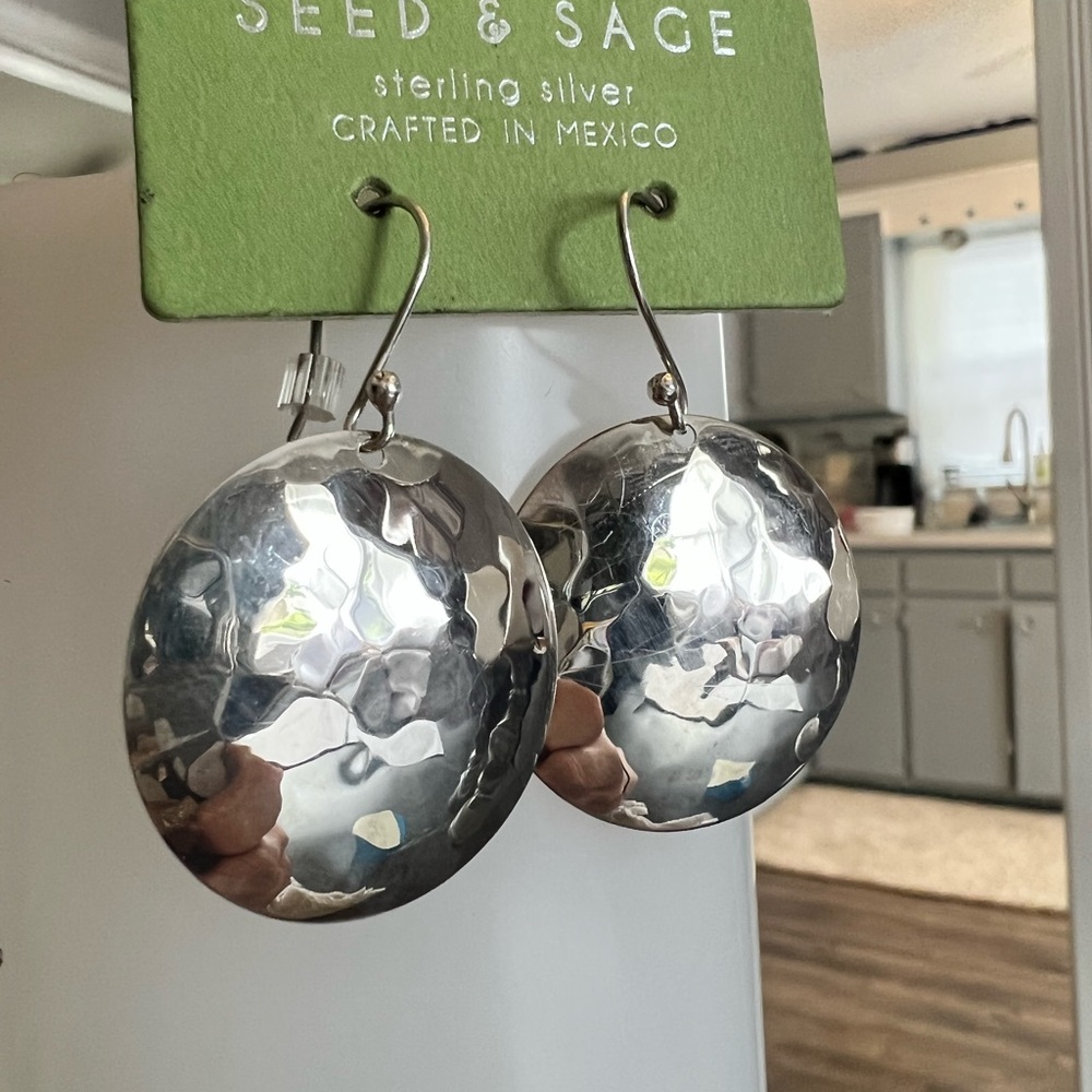 Silver circle earrings